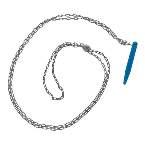 Vintage Silver Tone Blue Synthetic Turquoise Spike Pendant Slider Necklace - Picture 2 of 5